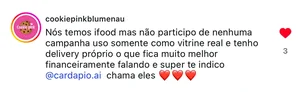 Depoimento de cliente nas redes sociais