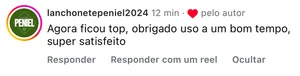 Depoimento de cliente nas redes sociais