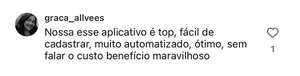 Depoimento de cliente nas redes sociais