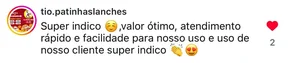 Depoimento de cliente nas redes sociais