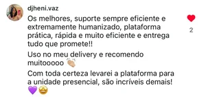 Depoimento de cliente nas redes sociais