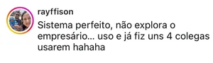 Depoimento de cliente nas redes sociais